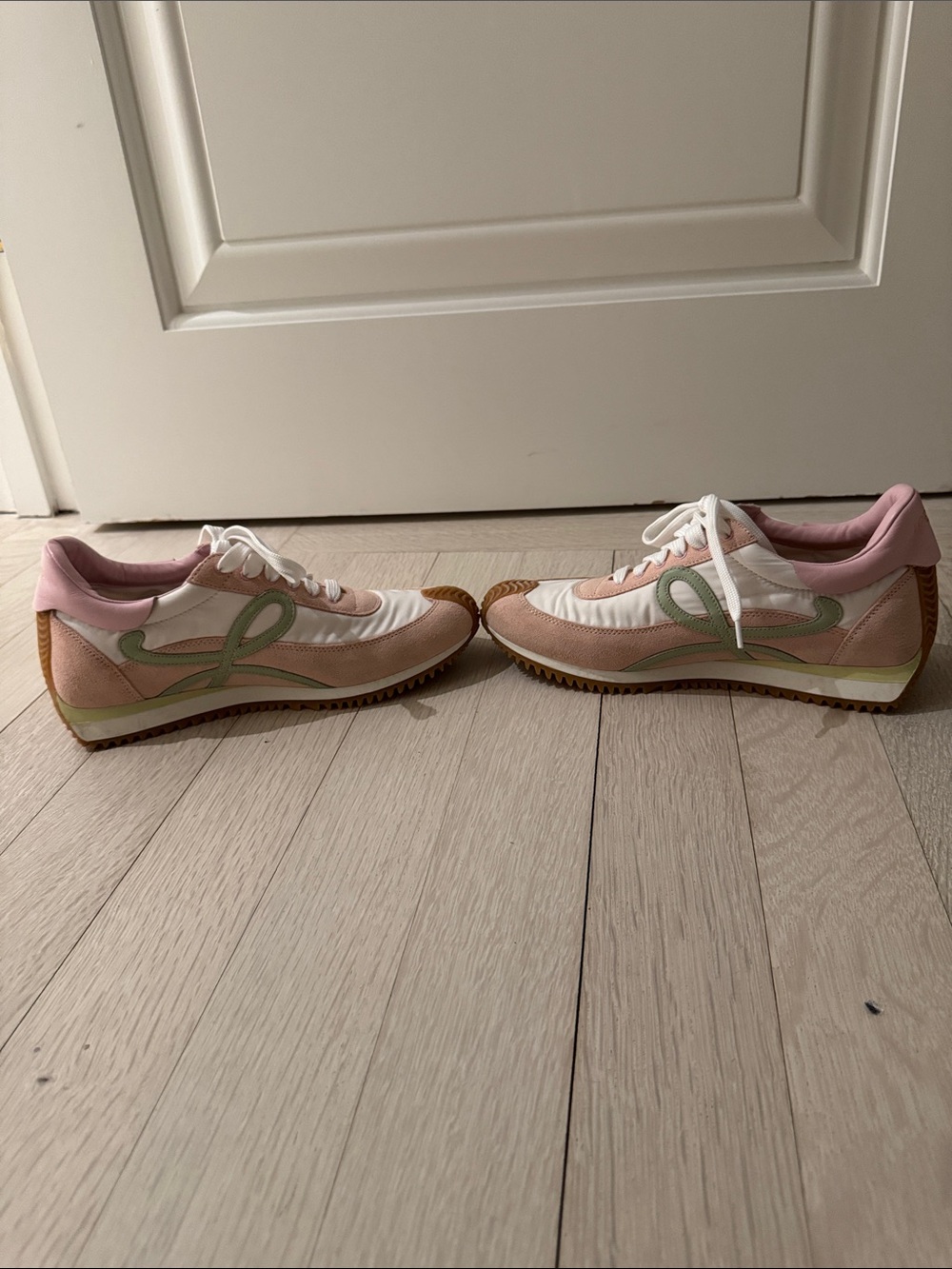 Loewe Pink, White & Sage Lace-Up Women's Sneakers - Picture 6 of 7